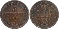 Sachsen-Albertinische Linie 5 Pfennig Johann 1854-1873. -