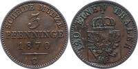 Brandenburg-Preußen 3 Pfennig Wilhelm I. 1861-1888. -
