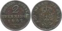 Brandenburg-Preußen 2 Pfennig Wilhelm I. 1861-1888. -