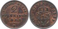 Brandenburg-Preußen 2 Pfennig Wilhelm I. 1861-1888. -
