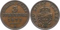 Brandenburg-Preußen 3 Pfennig Wilhelm I. 1861-1888. -