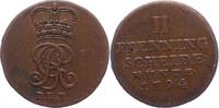 Braunschweig-Calenberg-Hannover Cu 2 Pfennig Georg III. 1760-1820. -