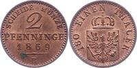 Brandenburg-Preußen 2 Pfennig Wilhelm I. 1861-1888. -