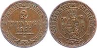 Sachsen-Albertinische Linie 2 Pfennig Johann 1854-1873. -