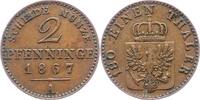 Brandenburg-Preußen 2 Pfennig Wilhelm I. 1861-1888. -