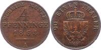 Brandenburg-Preußen 4 Pfennig Wilhelm I. 1861-1888. -