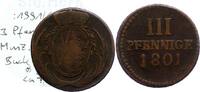 Sachsen-Albertinische Linie 3 Pfennig Friedrich August III. 1763-1806. -