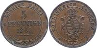 Sachsen-Albertinische Linie 5 Pfennig Johann 1854-1873. -