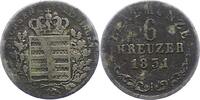 Sachsen-Meiningen 6 Kreuzer Bernhard Erich Freund 1803-1866. -