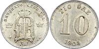Schweden 10 Öre 1 Oskar II. 1872-1907. -