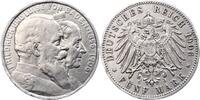 Baden Friedrich I. 1856-1907. 5 Mark 1906 Bearbeiteter Rand mit leichten Korrosionen, Randfehler, sehr schön