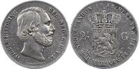 Niederlande-Königreich 2 1/2 Gulden Wilhelm III. 1849-1890. -