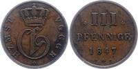 Mecklenburg-Strelitz 3 Pfennig Georg 1816-1860. -