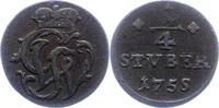 Wied-Runkel 1/4 Stüber 1 Johann Ludwig Adolf 1706-1762. -