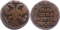 Russland Polushka 1735 Anna Ivanovna 1730-1740. Schön 8.67 £  +  5.20 £ shipping