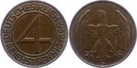 Weimarer Republik 4 Reichspfennig 1932 D Vorzüglich 9.54 £  +  5.20 £ shipping