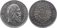 Württemberg 5 Mark Karl 1864-1891. -