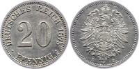 Kleinm&uuml;nzen 20 Pfennig 1875 B Sehr sch&ouml;n + 12.70 &pound;  +  5.08 &pound; shipping
