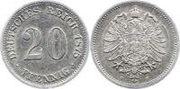 Kleinm&uuml;nzen 20 Pfennig 1875 F Stempelfehler. Sehr sch&ouml;n + 15.23 &pound;  +  5.08 &pound; shipping