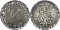 Kleinm&uuml;nzen 20 Pfennig 1876 D Stempelfehler, fast Stempelglanz 46.55 &pound;  +  5.08 &pound; shipping