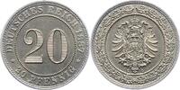 Kleinm&uuml;nzen 20 Pfennig 1887 G Fast Stempelglanz 139.65 &pound;  +  5.08 &pound; shipping