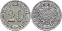 Kleinm&uuml;nzen 20 Pfennig 1892 D Sehr sch&ouml;n 21.16 &pound;  +  5.08 &pound; shipping