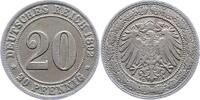 Kleinm&uuml;nzen 20 Pfennig 1892 G Sehr sch&ouml;n 35.55 &pound;  +  5.08 &pound; shipping
