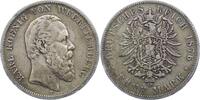 W&uuml;rttemberg 5 Mark 1876 F Karl 1864-1891. Fast sehr sch&ouml;n 67.71 &pound;  +  5.08 &pound; shipping