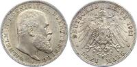 W&uuml;rttemberg 3 Mark 1911 F Wilhelm II. 1891-1918. Vorz&uuml;glich 44.01 &pound;  +  5.08 &pound; shipping
