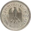 Weimarer Republik 5 Reichsmark 1932 J Goethe Extremly fine+