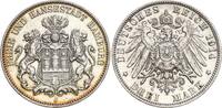 Hamburg Stadt 3 Mark 1914 J sehr sch&ouml;n-vorz&uuml;glich 46.55 &pound;  +  25.38 &pound; shipping