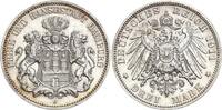 Hamburg Stadt 3 Mark 1911 J vorz&uuml;glich 46.55 &pound;  +  25.38 &pound; shipping