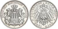 Hamburg Stadt 3 Mark 1909 J vorz&uuml;glich 63.48 &pound;  +  25.38 &pound; shipping