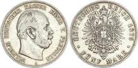 Preu&szlig;en 5 Mark 1876 A Wilhelm I. 1861 - 1888 sehr sch&ouml;n 80.40 &pound;  +  25.38 &pound; shipping