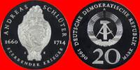 DDR 20 Mark 1990 Andreas Schlüter Polierte Platte offen, Proof PP 199.40 £  +  30.34 £ shipping