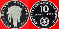 DDR 10 Mark 1986 Thälmann encapsuled Polierte Platte offen, Proof PP 17.34 £  +  30.34 £ shipping