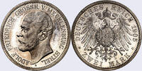 Kaiserreich Mecklenburg-Strelitz (6/06Ku) Adolf Friedrich V. , J. 91, NGC PF65, RAR 2 Mark 1905 A Polierte Platte, Luxus, NGC PF65, traumhafte Farbpa