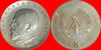 DDR 5 Mark 1968 Robert Koch unz., min. fl. 4.33 £  +  30.34 £ shipping