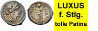 Römische Republik, Imperatorische Prägungen MN. ACILIUS GLABRIO AR Denar 49 v. Chr. fast Stempelglanz, traumhafte Farbpatina