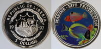 Liberia 5 Dollar Farbmünze 1998 Marine Life Protection PP 21.67 £  +  13.00 £ shipping