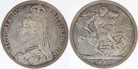 Großbrittannien 1 Crowne 1887 Queen Victoria ss vzgl +/- 104.03 £  +  15.61 £ shipping