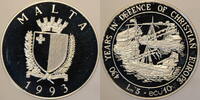 MALTA 5 Lira-10 Ecu 1993 Defence of Europe SEGELSCHIFFE vz PP offen 24.27 £  +  15.61 £ shipping