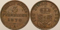 Deutschland 3 Pfenning 1870 A Preussen ss, rd.schl. 3.47 £  +  15.61 £ shipping