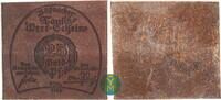 Pößneck 25 Goldpfennig Notgeld aus Schuhsohlenleder. Damenabsatz. -
