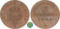 Brandenburg-Preussen 3 Pfennig Wilhelm I. 1861-1888. -