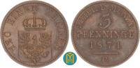Brandenburg-Preussen 3 Pfennig Wilhelm I. 1861-1888. -