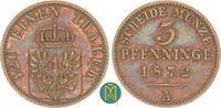 Brandenburg-Preussen 3 Pfennig Wilhelm I. 1861-1888. -