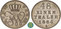 Mecklenburg-Strelitz 1/48 Taler Friedrich Wilhelm 1860-1904. -