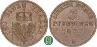 Brandenburg-Preussen 3 Pfennig Wilhelm I. 1861-1888. -