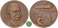 Karl Goetz Zeppelin-Langstreckenflug von Friedrichshafen nach Berlin. Mit Etui. Bronzegussmedaille 1909 vorzüglich